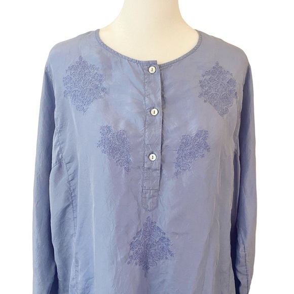 Victoria's Secret Embroidery Silk Tunic Blouse - Sz XL - Picture 11 of 12